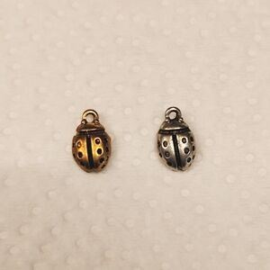 Gold and Silver Pewter Ladybug Pendants